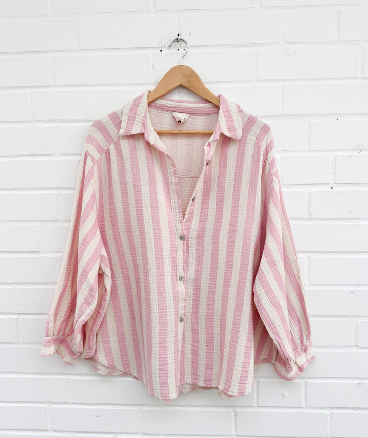 STREIFEN MUSSELIN BLUSE EDDA - versch. Farben