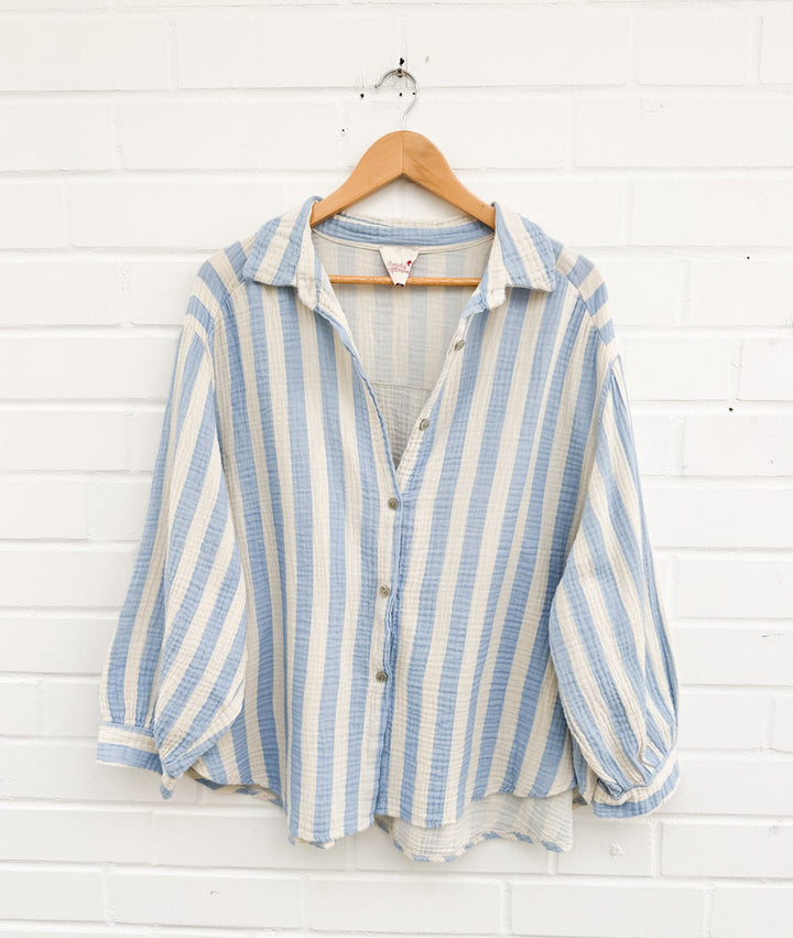 STREIFEN MUSSELIN BLUSE EDDA - versch. Farben