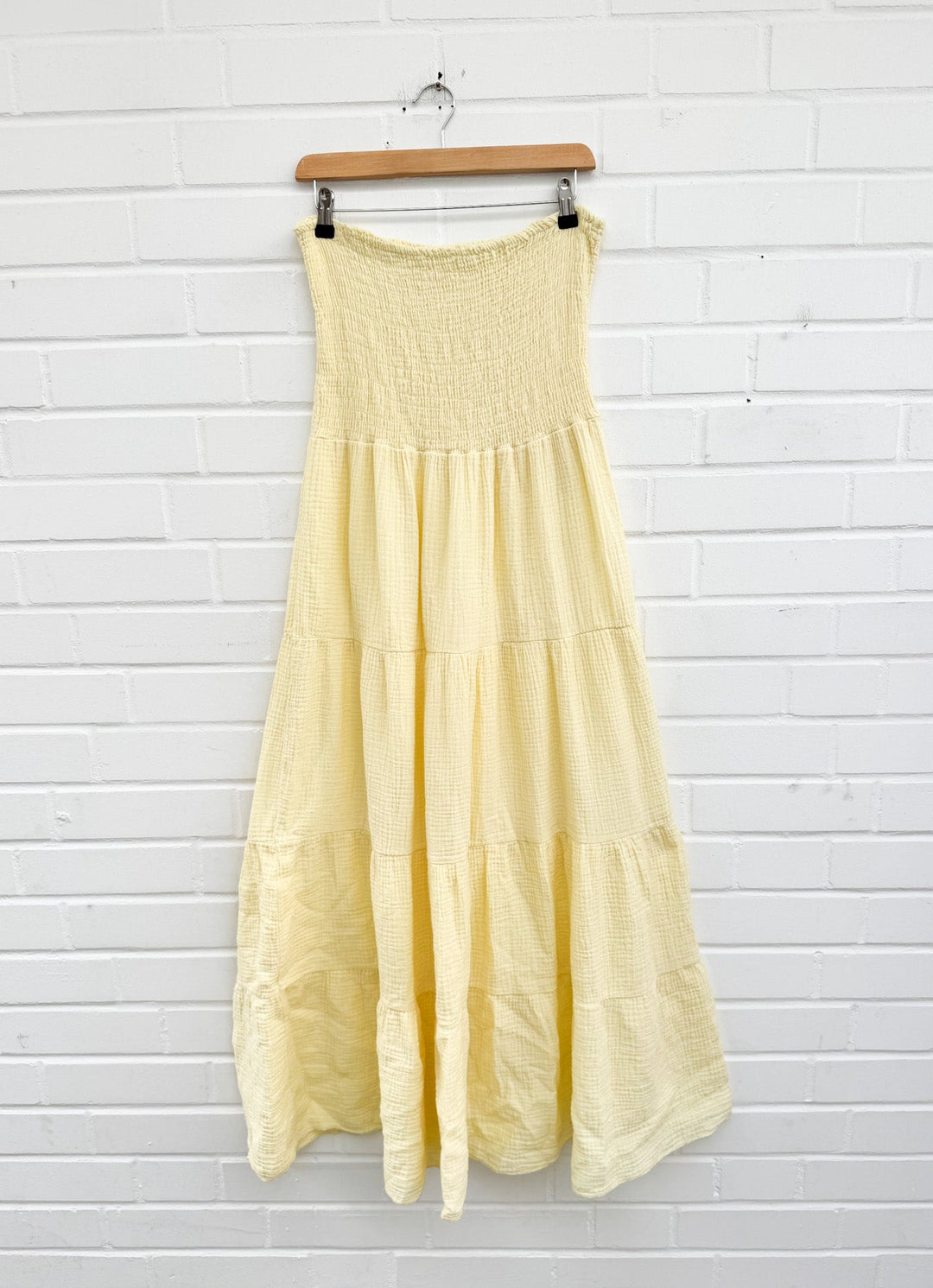LANGES MUSSELIN BANDEAU KLEID - versch. Farben