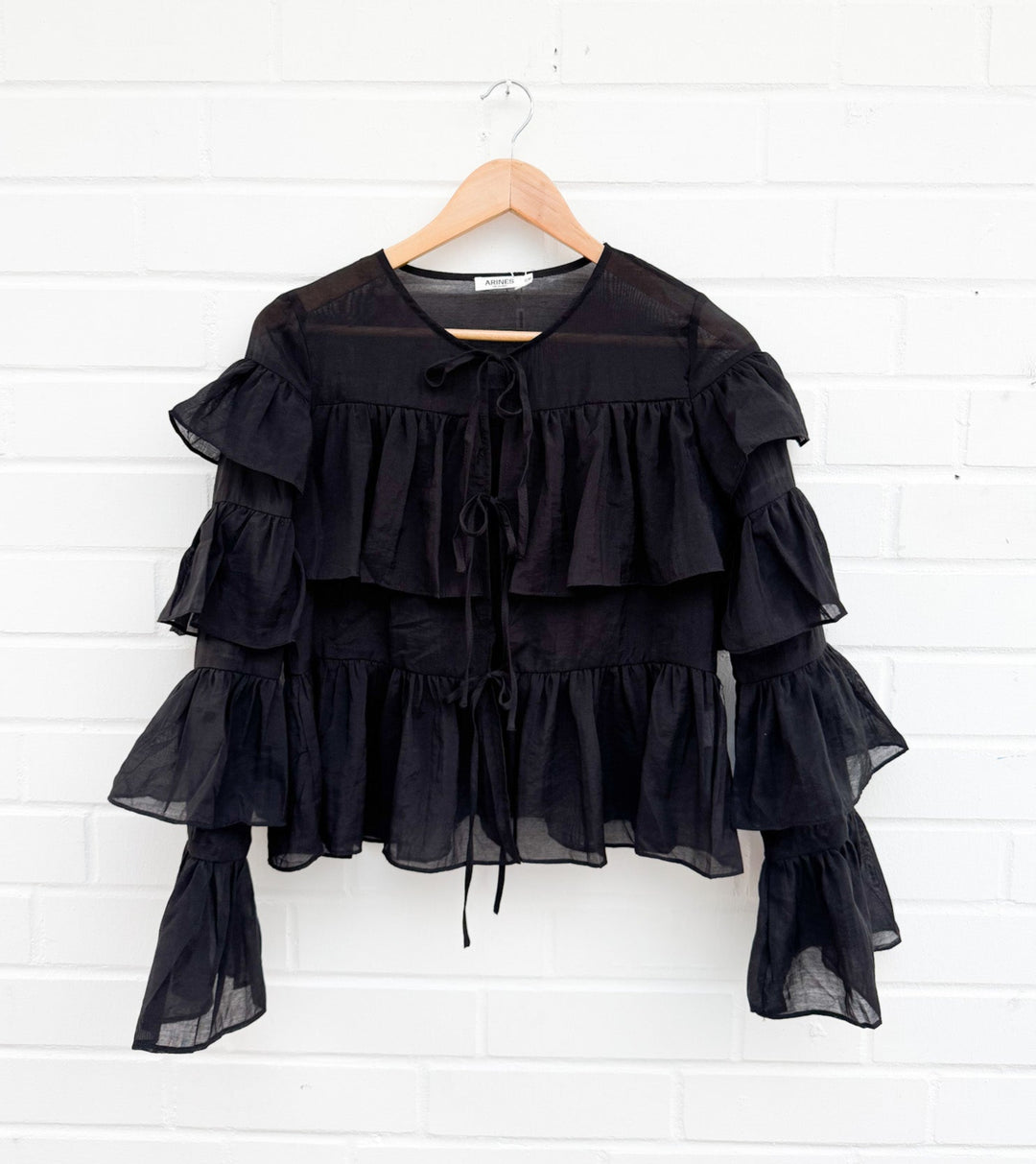 UNI VOLANT BLUSE - versch. Farben