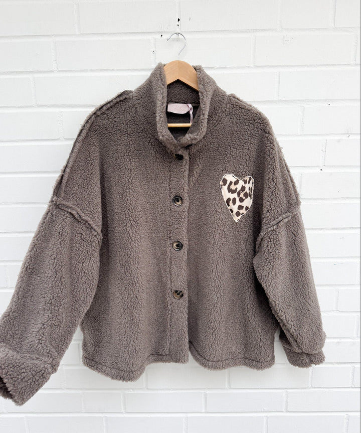 TEDDY JACKE ELISABETH mit Leo Herz - Schlamm