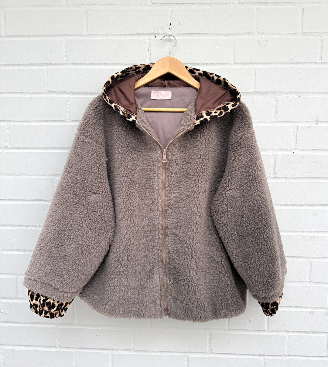 TEDDY JACKE mit Leo Details - schlamm