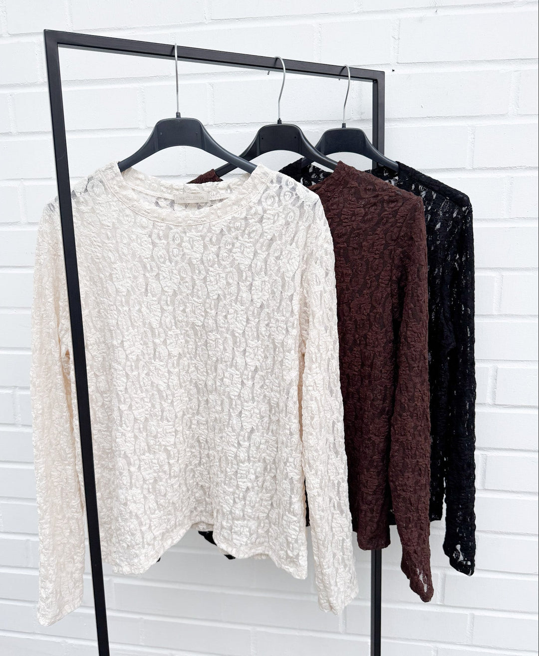 LANGARM SHIRT AUS SPITZE - versch. Farben