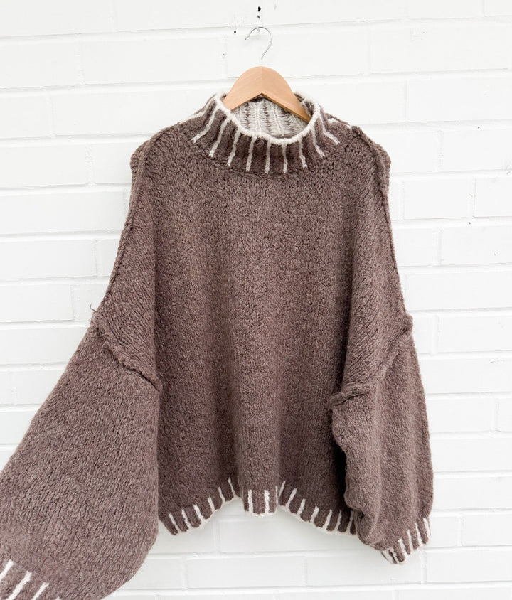 OVERSIZE STRICKPULLOVER MAIRA mit Naht - versch. Farben