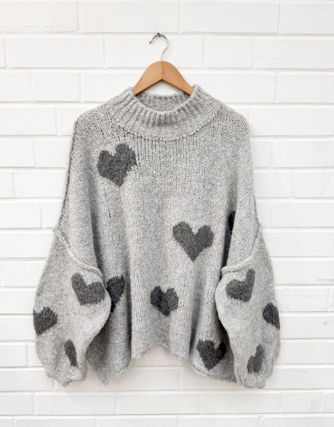 OVERSIZE VALENTINE MAIRA STRICKPULLOVER - grau