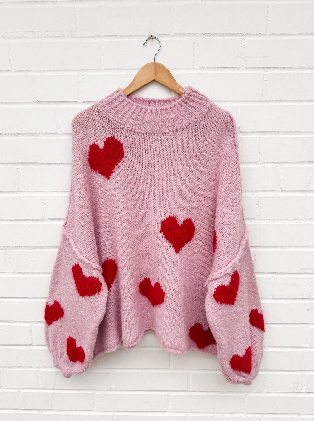 OVERSIZE VALENTINE MAIRA STRICKPULLOVER - rosa