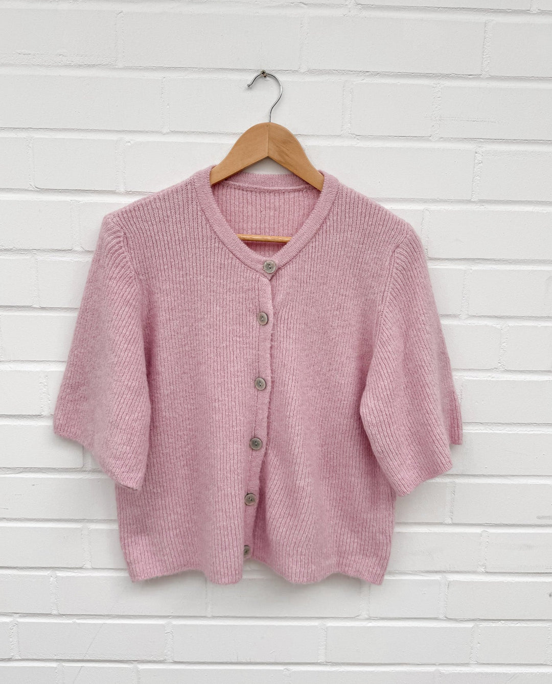 KURZARM STRICKJACKE LIZ - rosa