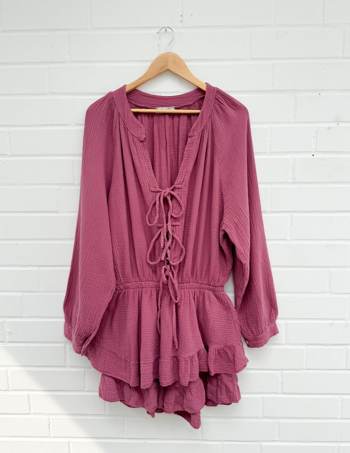 CURVY SCHLEIFEN PLAYSUIT - versch. Farben