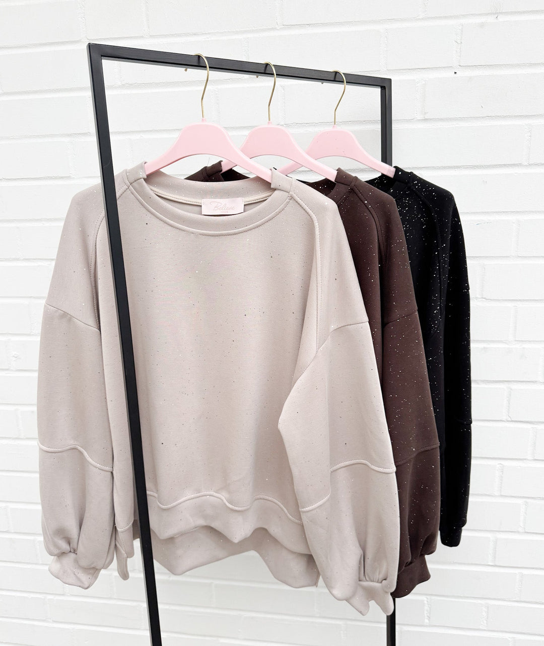SWEATSHIRT GLITZER - versch. Farben