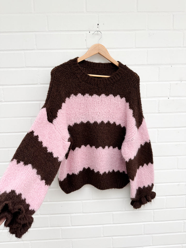 RÜSCHEN STRIPE STRICKPULLOVER SENNA - versch. Farben