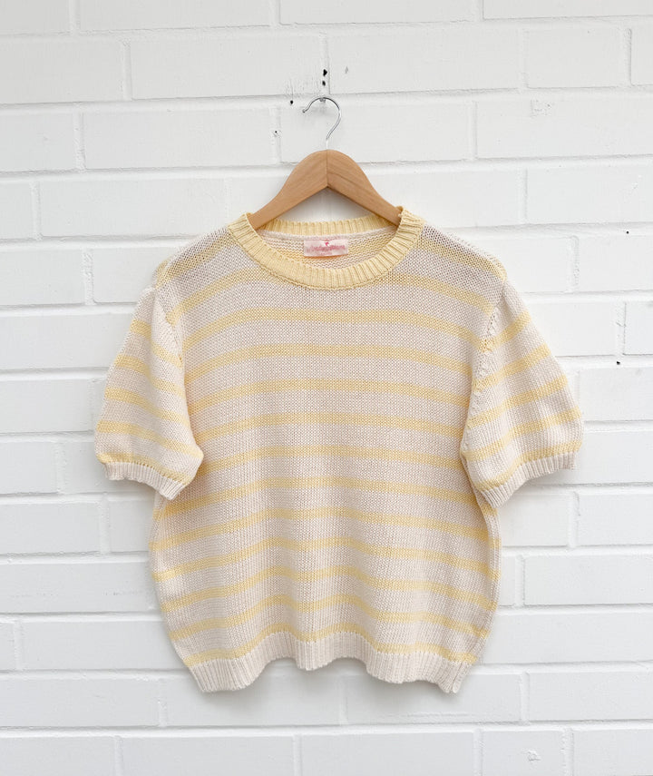 LEICHTES STREIFEN STRICK T-SHIRT - versch. Farben