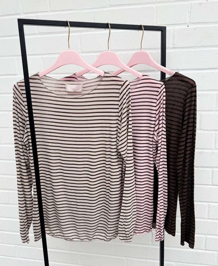 CURVY STREIFEN KASCHMIR LONGSLEEVE - versch. Farben