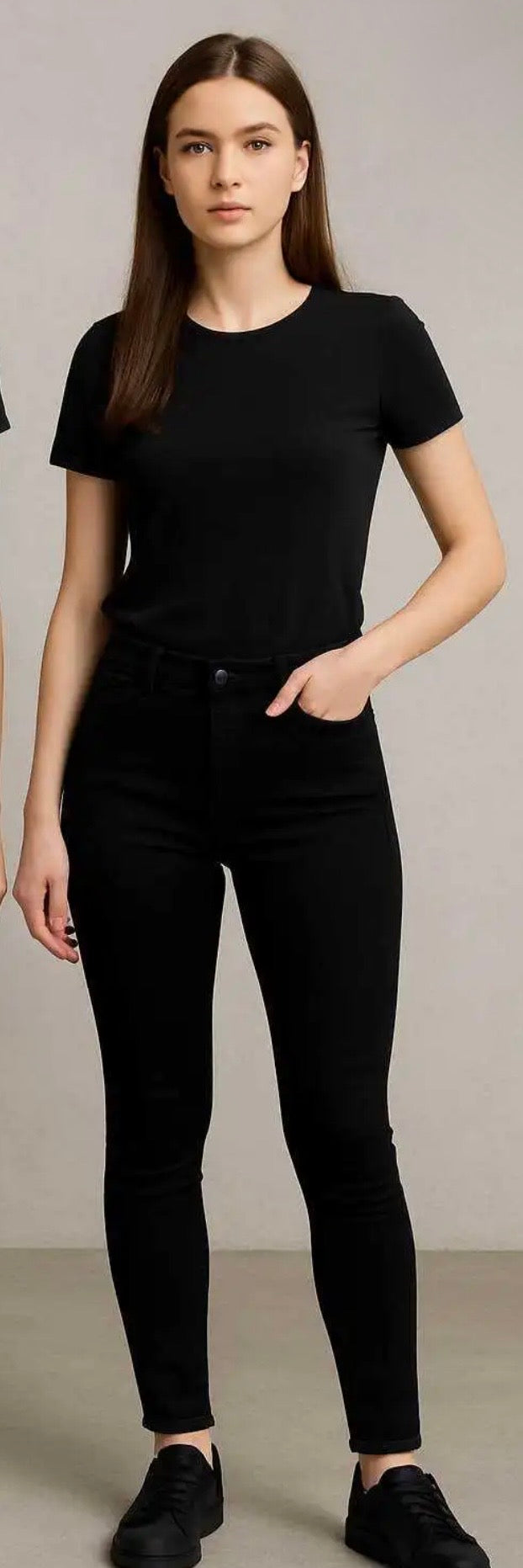CURVY BLACK SKINNY JEANS JULE - schwarz