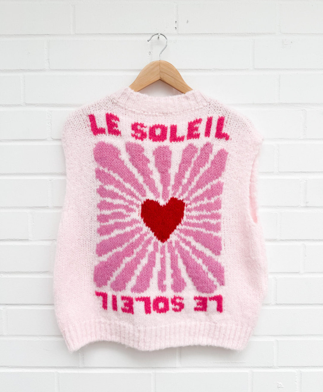LE SOLEI STRICKWESTE mit Herz Knöpfen - versch. Farben