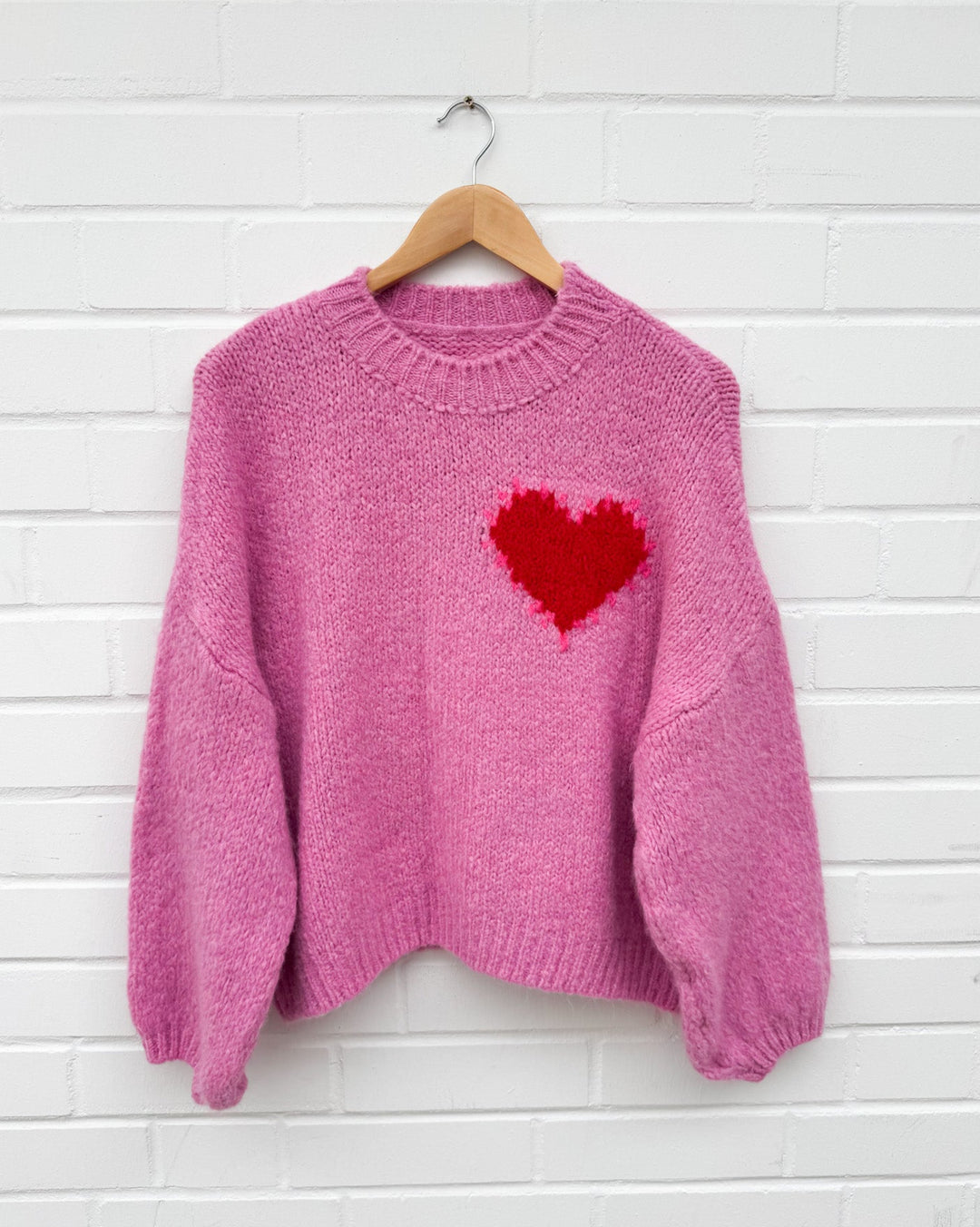 STRICKPULLOVER BIG HEART - pink