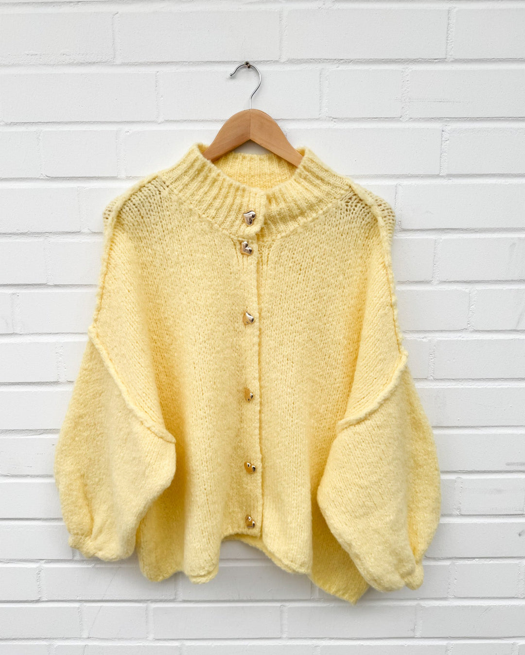 GOLDEN HERZ STRICKJACKE MAIRA - gelb