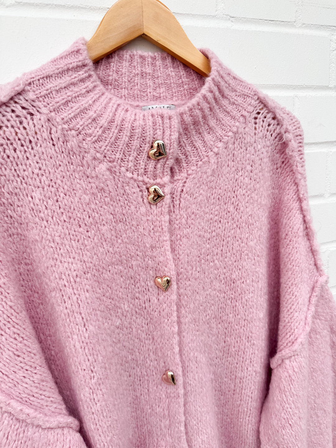 GOLDEN HERZ STRICKJACKE MAIRA - rosa