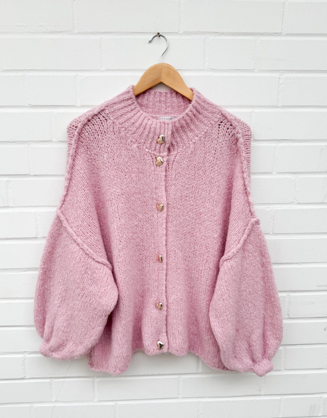 GOLDEN HERZ STRICKJACKE MAIRA - rosa