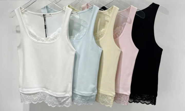 TOP mit Spitze - versch. Farben