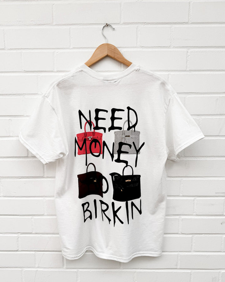 OVERSIZE T-SHIRT NEED MONEY - weiß