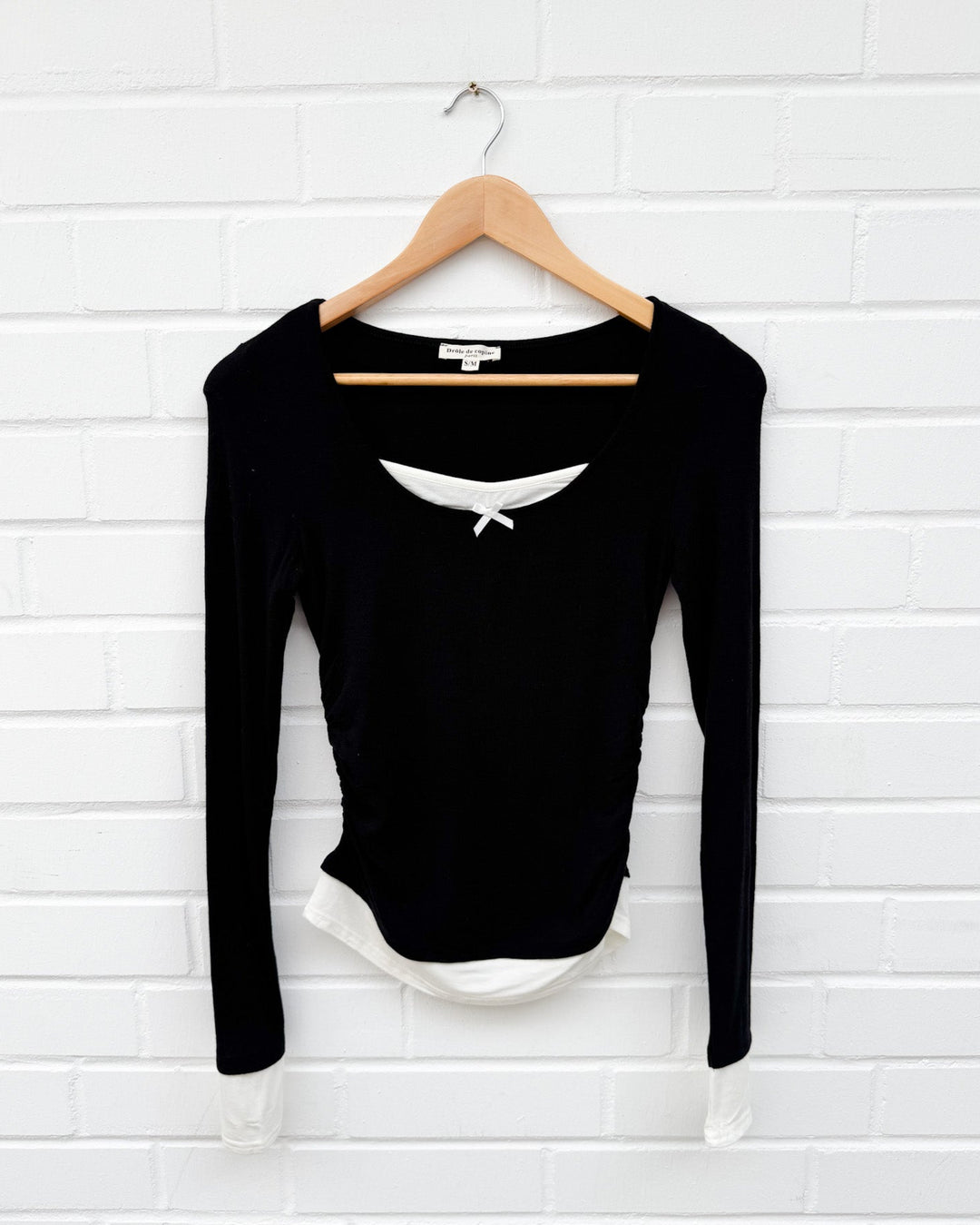 TWO COLOR LONGSLEEVE - schwarz