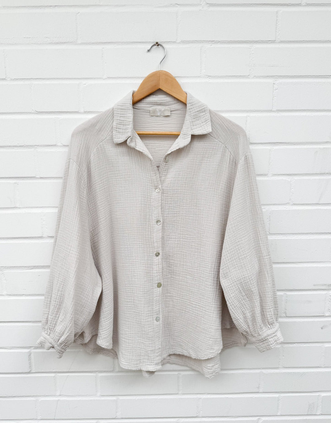 OVERSIZE MUSSELIN BLUSE - beige