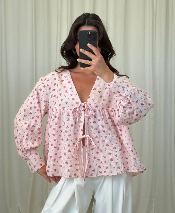 FLOWER MUSSELIN BLUSE - Versch. Farben