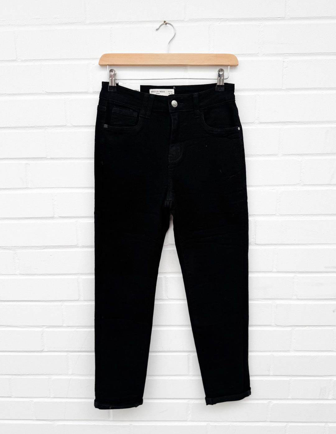 BLACK REGULAR FIT JEANS - schwarz