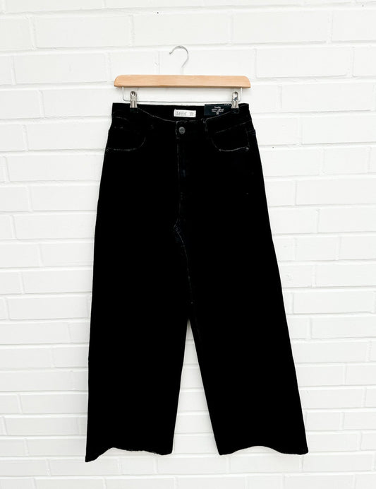 BLACK WIDE LEG JEANS - schwarz