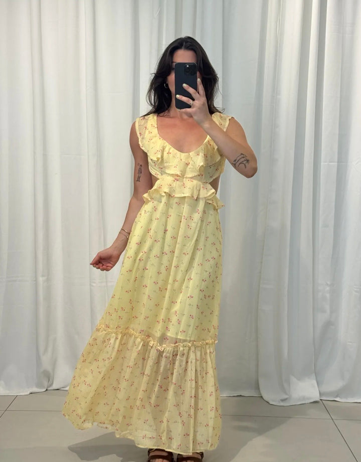 LANGES SUMMER CUT FLOWER KLEID - versch. Farben