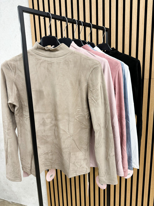 LANGARM NICKI STOFF SHIRT - versch. Farben