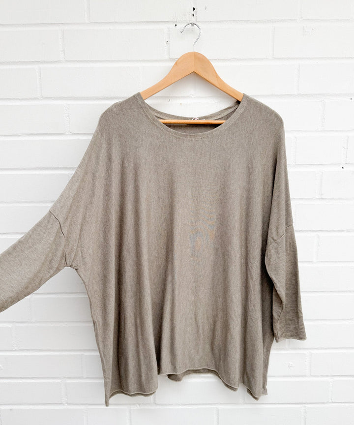 OVERSIZE VISKOSE BASIC PULLOVER mit Rundhals  - versch. Farben