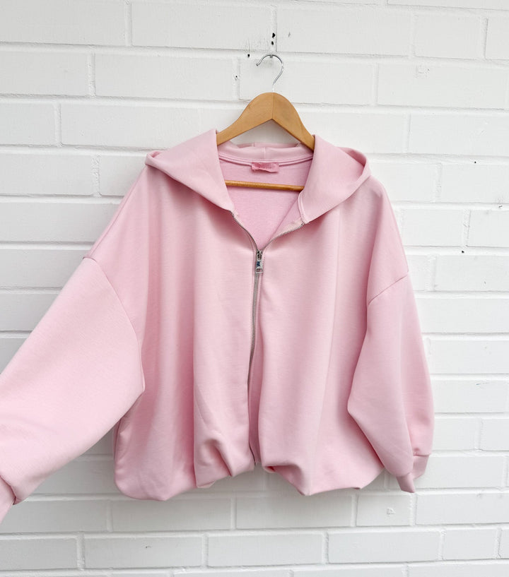 SWEATJACKE mit Raffung - versch. Farben