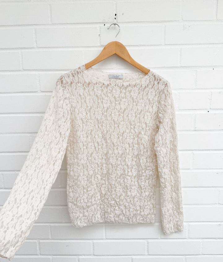 LOCKERES LACE LANGARM SHIRT - versch. Farben