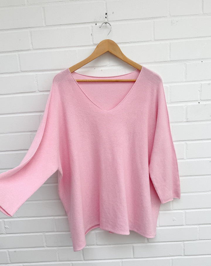 BASIC STRICKPULLOVER mit V - versch. Farben