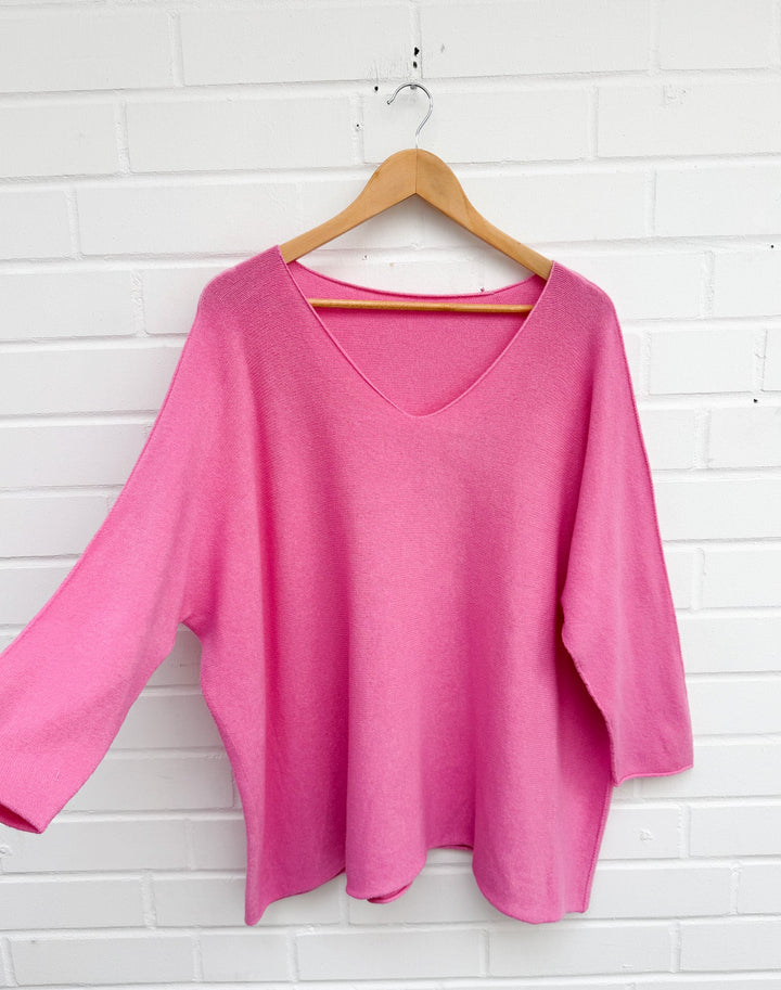 BASIC STRICKPULLOVER mit V - versch. Farben