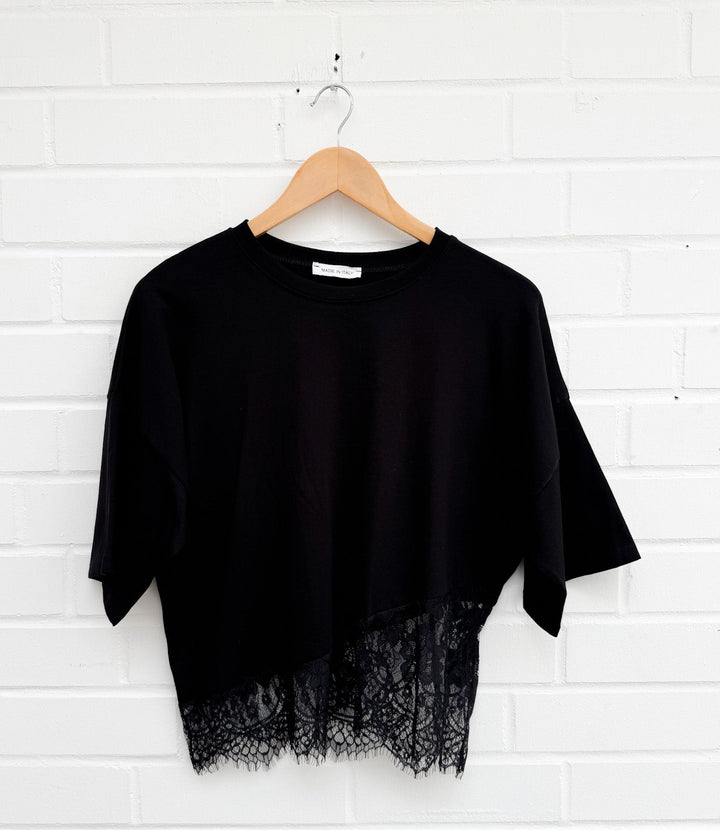 T-SHIRT mit Spitze - versch Farben