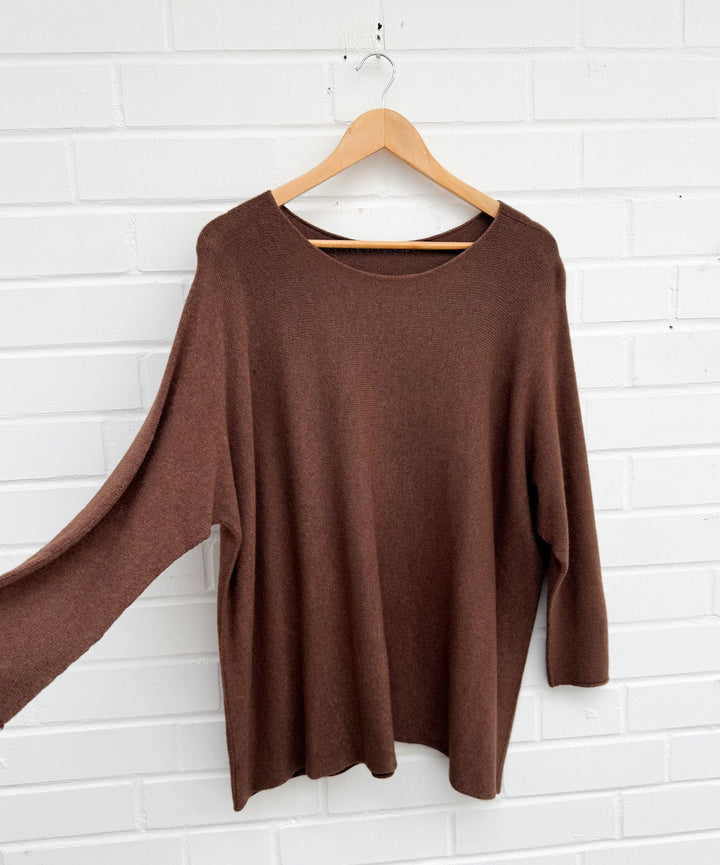 OVERSIZE BASIC STRICKPULLOVER LOLA - braun