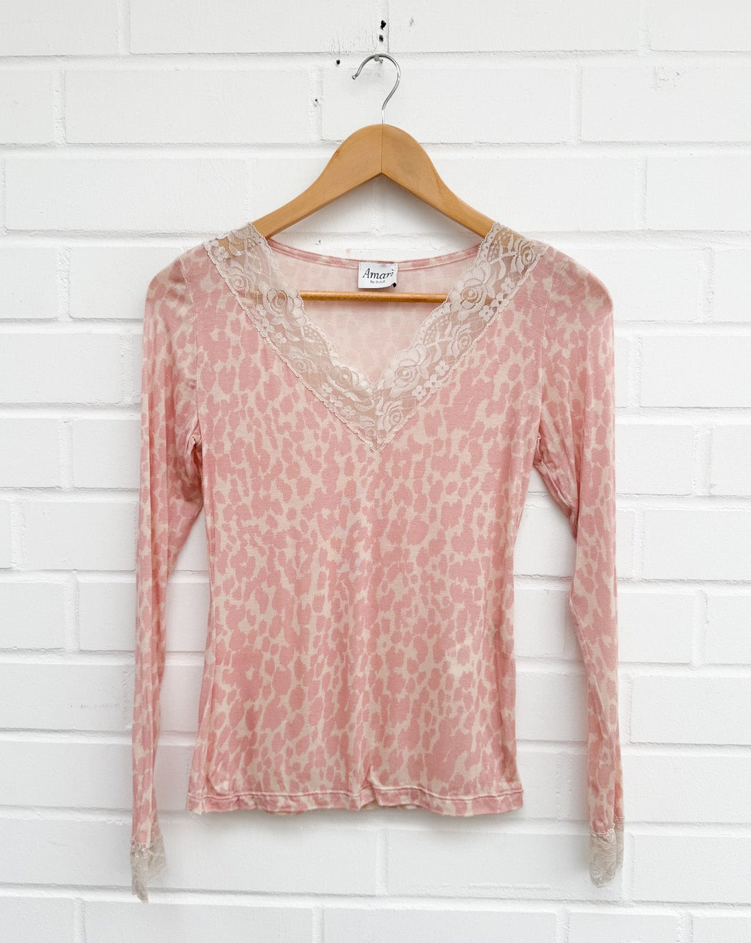 LEO KASCHMIR LONGSLEEVE mit Spitze - rosa
