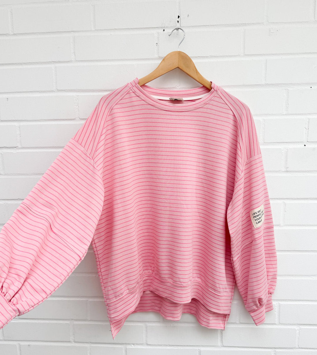 STREIFEN SWEATSHIRT LISA - rosa