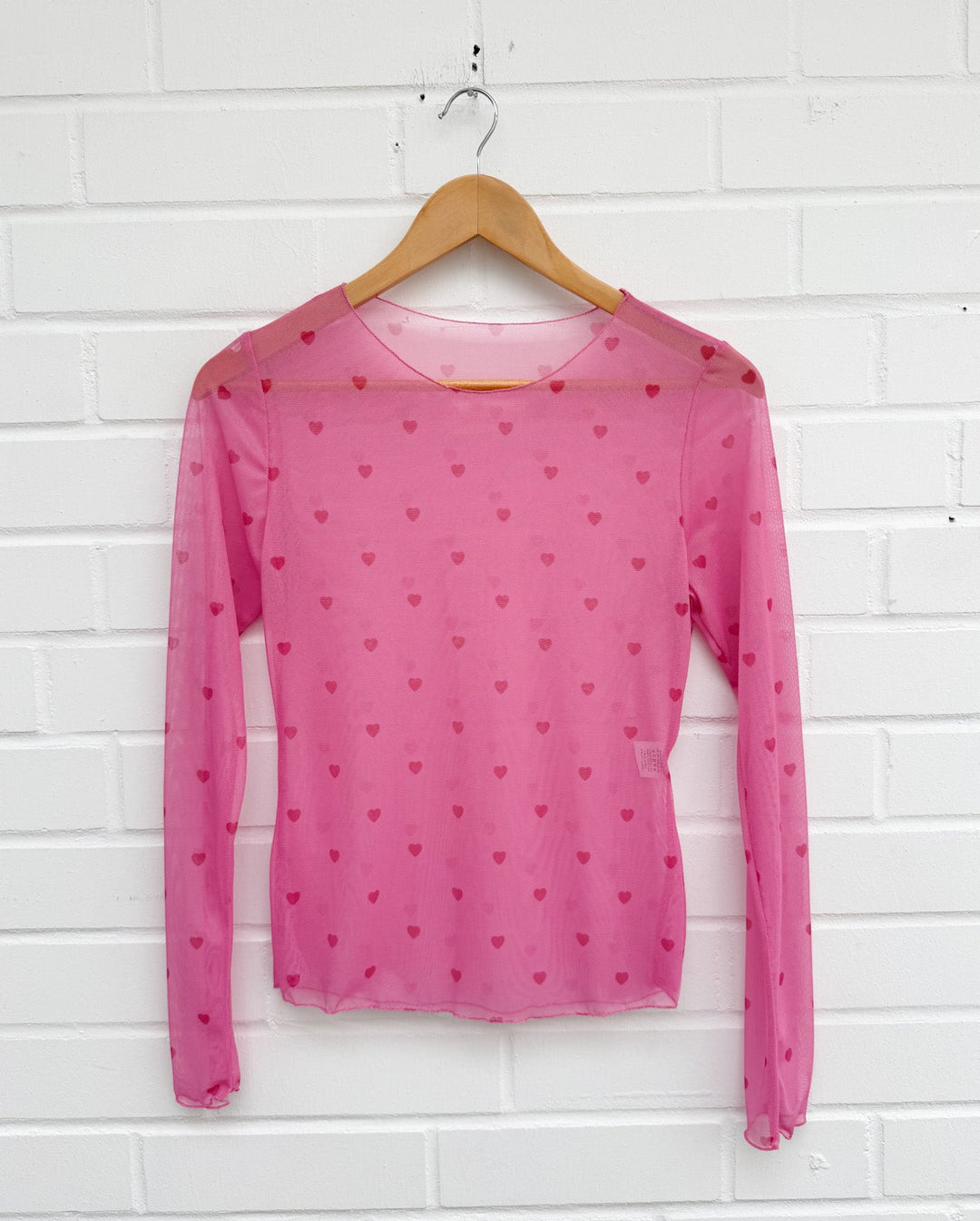 TRANSPARENTES LONGSLEEVE mit Herzen - versch. Farben