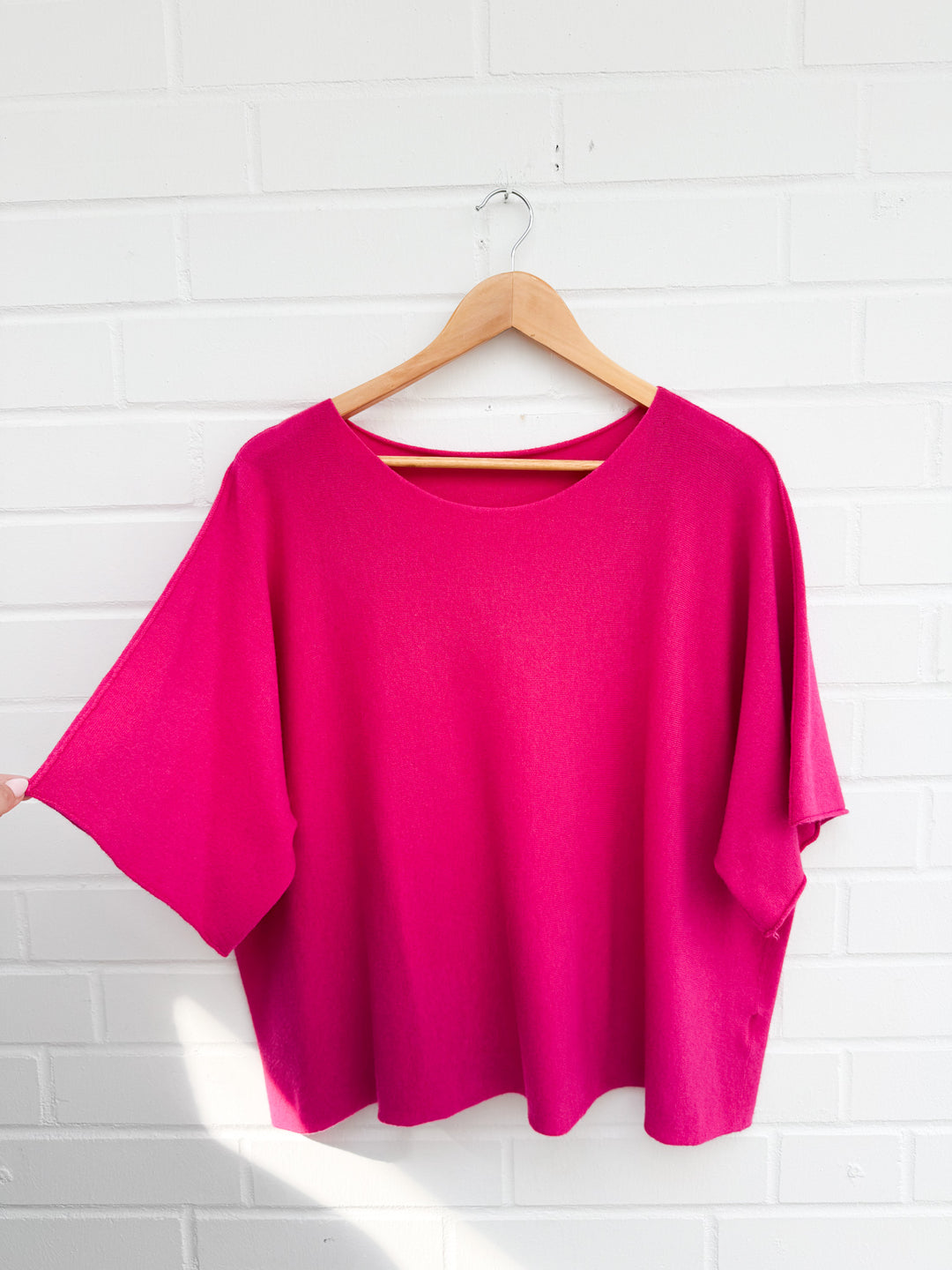 BASIC FEINSTRICK KURZARM SHIRT - versch. Farben