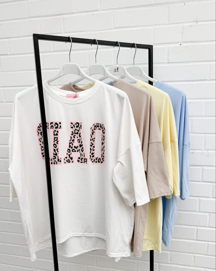 LOCKERES CIAO T-SHIRT mit Glitzer - versch. Farben