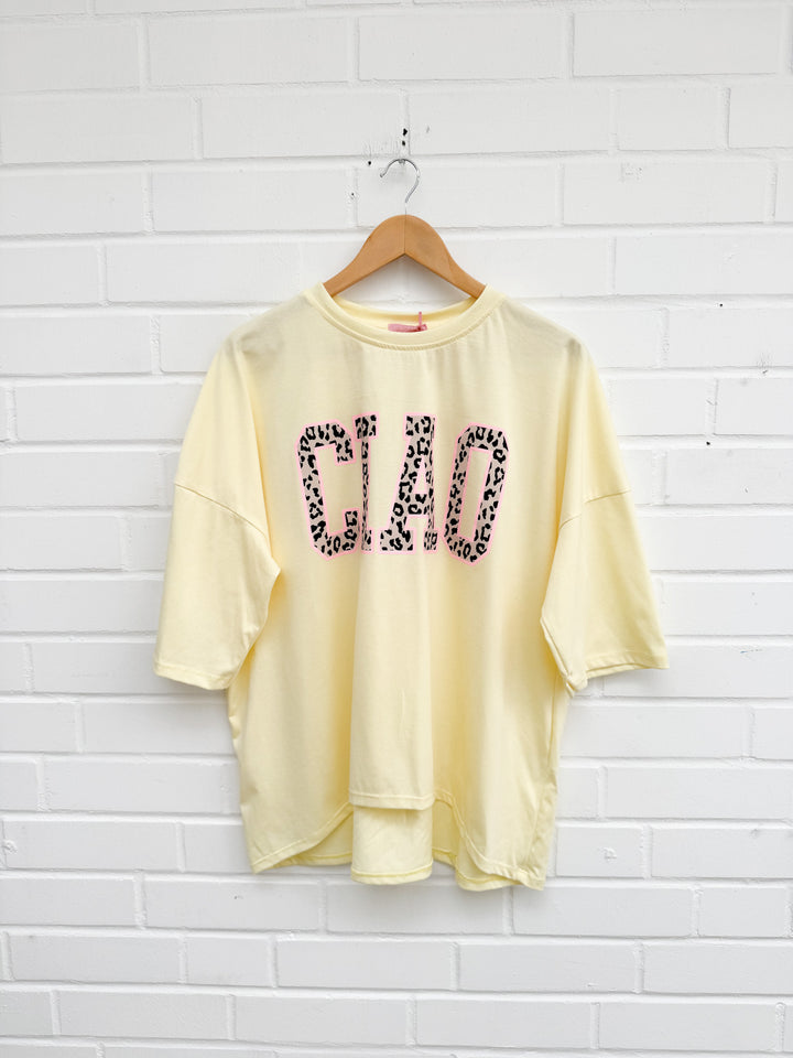 LOCKERES CIAO T-SHIRT mit Glitzer - versch. Farben