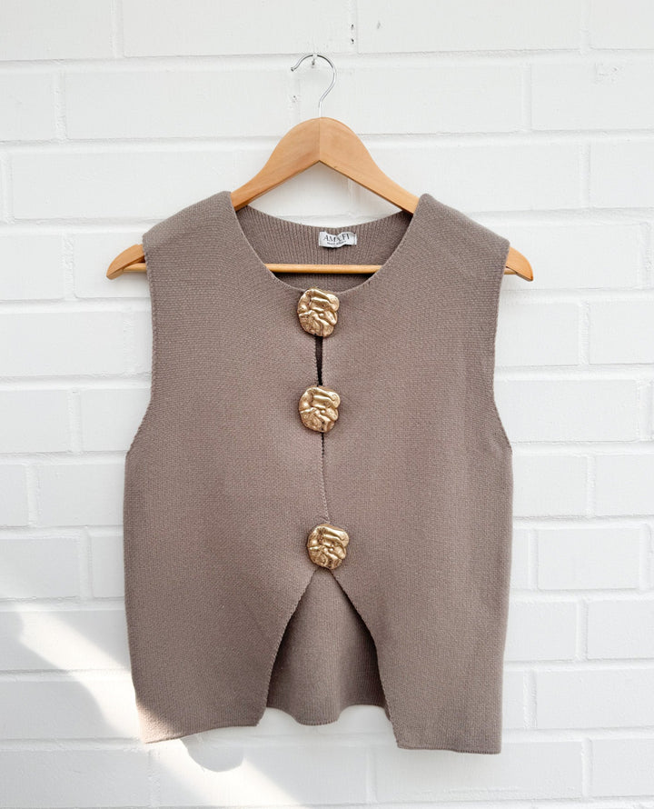 STRICKTOP mit Broschen - versch. Farben