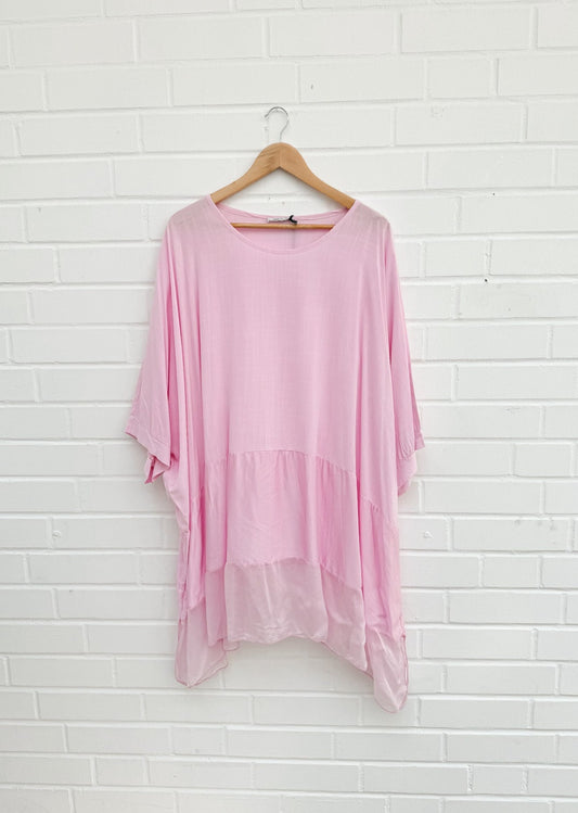 CURVY OVERSIZE BLUSE SANJA - rosa