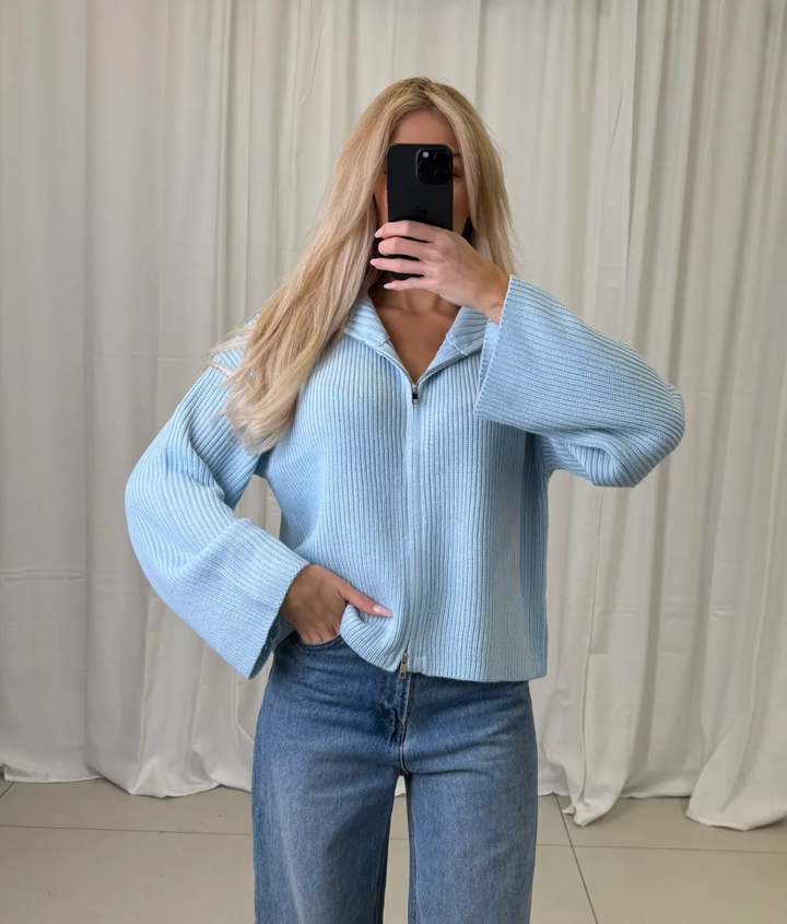 STRICKJACKE mit Reißverschluss - versch. Farben