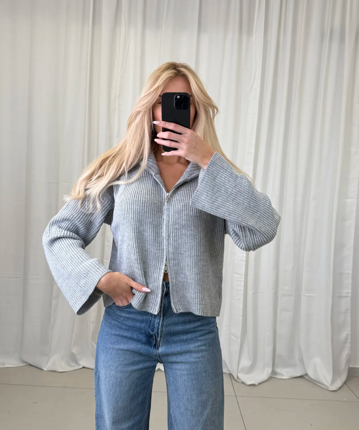 STRICKJACKE mit Reißverschluss - versch. Farben