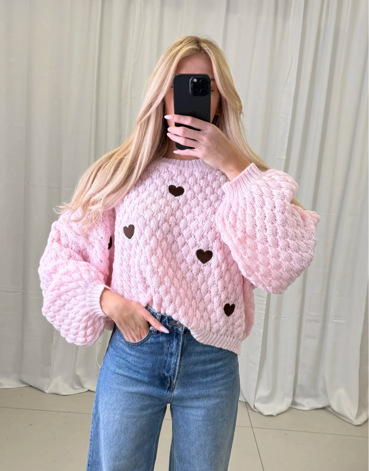 STRICKPULLOVER CHUNKY HERZ - versch. Farben