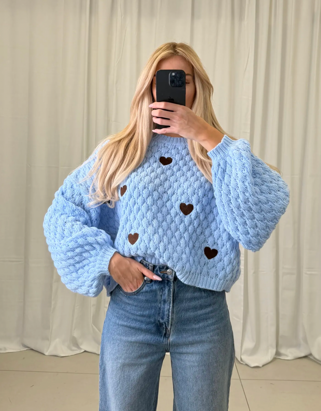 STRICKPULLOVER CHUNKY HERZ - versch. Farben